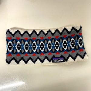 Patagonia Cream, Black & Blue Patterned Knit Headband